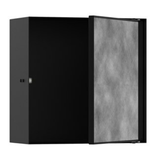 hansgrohe XtraStoris Niche murale Rock 300x300x140mm, avec porte battante, noir mat