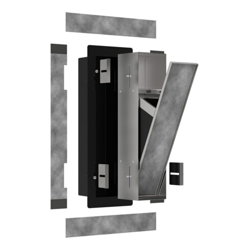 hansgrohe XtraStoris Rock EB-Abfalleimer 300x150x140mm, m befl. Tür, mattweiß
