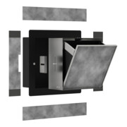 hansgrohe XtraStoris Rock EB-Abfalleimer 300x300x100mm, m befl. Tür, mattschwarz-4