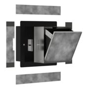 hansgrohe XtraStoris Rock EB-Abfalleimer 300x300x140mm, m befl. Tür, mattschwarz-3