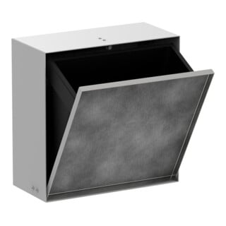 hansgrohe XtraStoris Rock EB-Abfalleimer 300x300x140mm, m befl. Tür, mattweiß