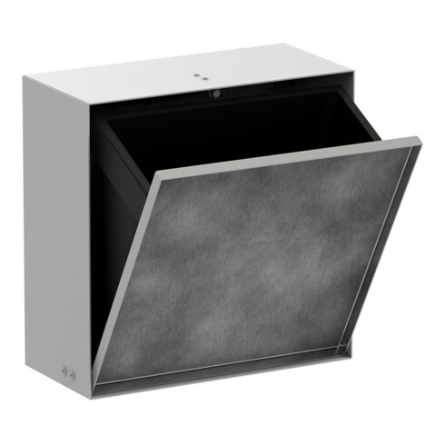 hansgrohe XtraStoris Rock EB-Abfalleimer 300x300x140mm, m befl. Tür, mattweiß