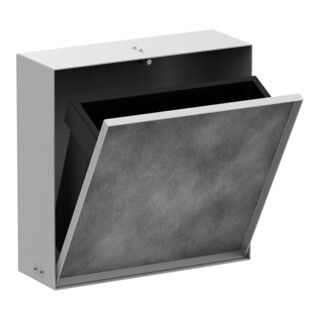 hansgrohe XtraStoris Rock Poubelle EB 300x300x100mm, avec porte perforée, blanc mat
