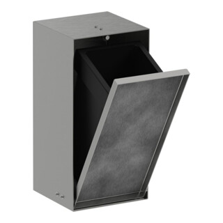 hansgrohe XtraStoris Rock Poubelle encastrée 300x150x140mm, avec couvercle, ES Optic