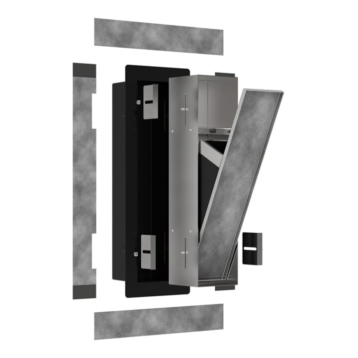 hansgrohe XtraStoris Rock Poubelle encastrée 300x150x140mm, avec porte, blanc mat