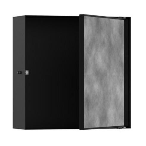 hansgrohe XtraStoris Rock Wandnische 300x300x100mm, m befl. Tür, mattschwarz