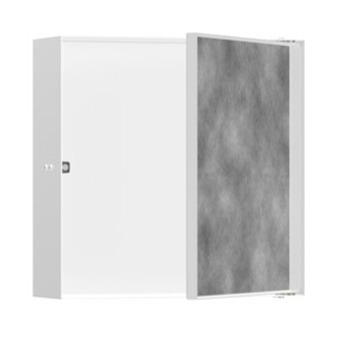 hansgrohe XtraStoris Rock Wandnische 300x300x100mm, m befl. Tür, mattweiß