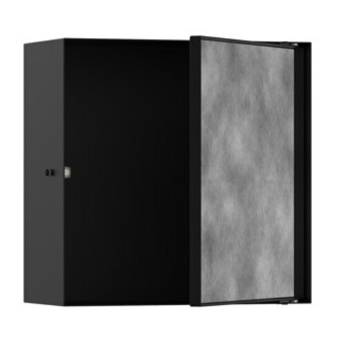 hansgrohe XtraStoris Rock Wandnische 300x300x140mm, m befl. Tür, mattschwarz