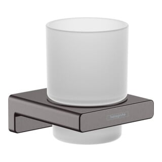 hansgrohe Zahnputzbecher AddStoris m Gl., Wandmont., Met., brush. bla vc