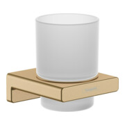 hansgrohe Zahnputzbecher AddStoris m Gl., Wandmont., Metall, brushed bronze