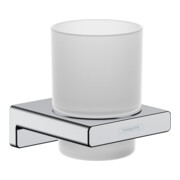 hansgrohe Zahnputzbecher AddStoris mit Glas, Wandmontage, Metall, chrom