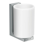 hansgrohe Zahnputzbecher Axor Uni. Rectangular Glas, Wandmontage, chrom