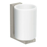 hansgrohe Zahnputzbecher Axor Uni. Rectangular Glas, Wandmontage, Edelstahl-Optik