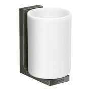 hansgrohe Zahnputzbecher Axor Uni. Rectangular Glas, Wandmontage, polished black chrome