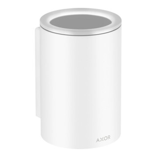 hansgrohe Zahnputzbecher Axor Universal Circular d= 76x114mm, Wandmontage, mattweiß
