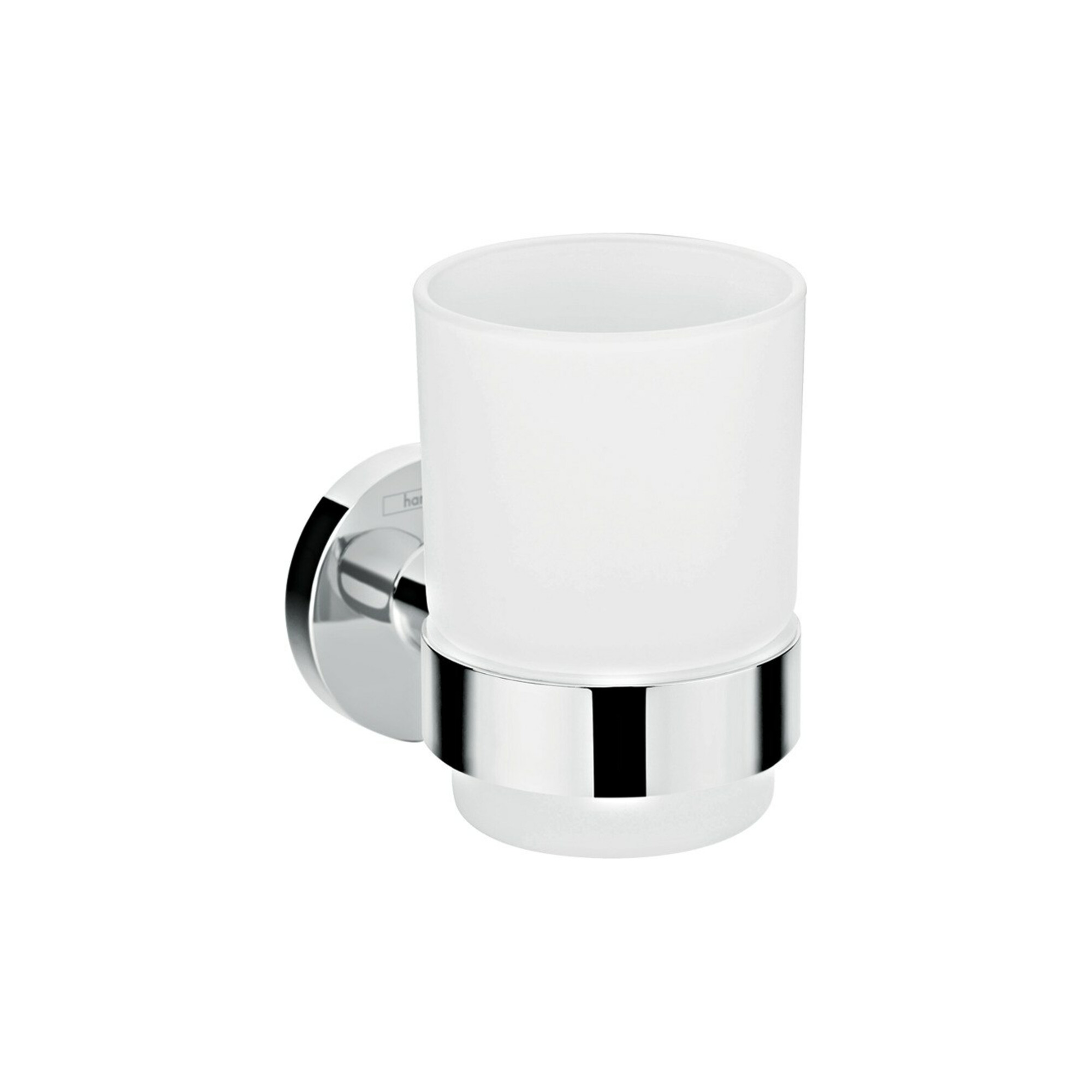 hansgrohe Zahnputzbecher Logis Universal Wandmont., Glaseins. Mattglas, Met., chr