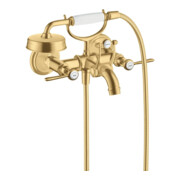 hansgrohe Zwei-Griff-Spültischarmatur Axor Montreux AP, A 224mm, m Hebelgr., brush. gol opt