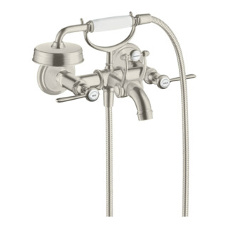 hansgrohe Zwei-Griff-Spültischarmatur Axor Montreux AP, A 224mm, m Hebelgr., Edelstahl-Optik