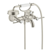 hansgrohe Zwei-Griff-Spültischarmatur Axor Montreux AP, A 224mm, m Hebelgr., Edelstahl-Optik