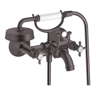 hansgrohe Zwei-Griff-Spültischarmatur Axor Montreux AP, A 224mm, m Kreuzgr., brush. bla vc