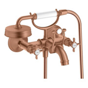 hansgrohe Zwei-Griff-Spültischarmatur Axor Montreux AP, A 224mm, m Kreuzgr., brush. r gol