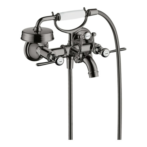 hansgrohe Zwei-Griff-Spültischarmatur Axor Montreux AP, Ausl. 224mm, m Hebelgr., pol. bla vc