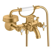 hansgrohe Zwei-Griff-Spültischarmatur Axor Montreux AP, Ausl. 224mm, m Kreuzgr., brush. br