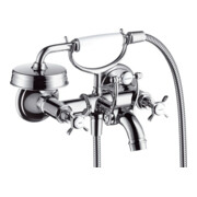 hansgrohe Zwei-Griff-Spültischarmatur Axor Montreux AP, Ausl. 224mm, mit Kreuzgriffen, chrom