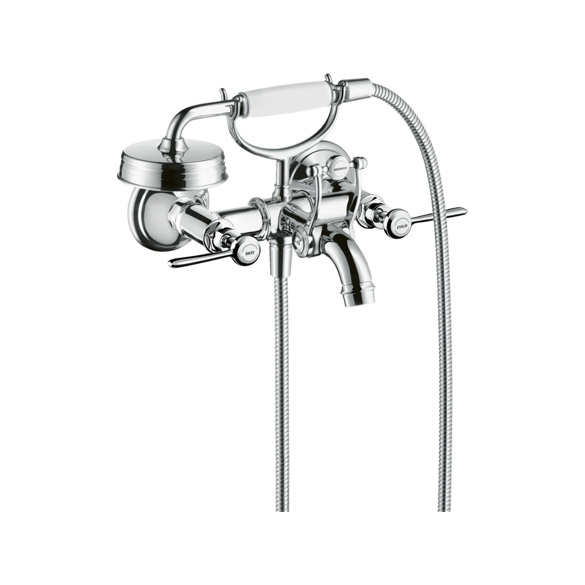hansgrohe Zwei-Griff-Wandarmatur Axor Montreux AP, Ausl. 224mm, mit Hebelgriffen, chrom