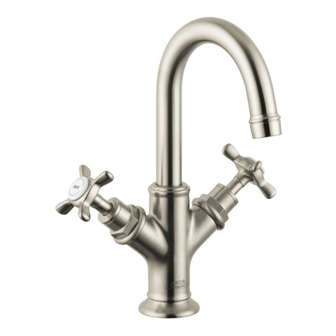 hansgrohe Zwei-Griff-Waschtischarmatur 160 Axor Montreux m KrG, Zugst.Abl.Gar., f HWB, brush. ni.