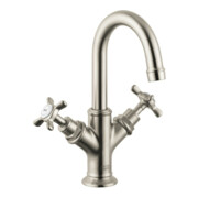 hansgrohe Zwei-Griff-Waschtischarmatur 160 Axor Montreux m KrG, Zugst.Abl.Gar., f HWB, brush. ni.