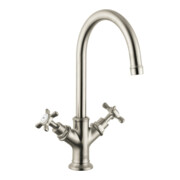 hansgrohe Zwei-Griff-Waschtischarmatur 210 Axor Montreux A 175mm, m KrG, unver Abl., brush. ni.