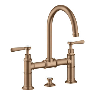 hansgrohe Zwei-Griff-Waschtischarmatur 220 Axor Montreux A 175mm, m H-Gr, ZugstAblGar, b r gol