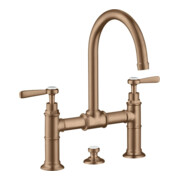 hansgrohe Zwei-Griff-Waschtischarmatur 220 Axor Montreux A 175mm, m H-Gr, ZugstAblGar, b r gol