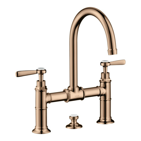 hansgrohe Zwei-Griff-Waschtischarmatur 220 Axor Montreux A 175mm, m H-Gr, ZugstAblGar, pol. r gol