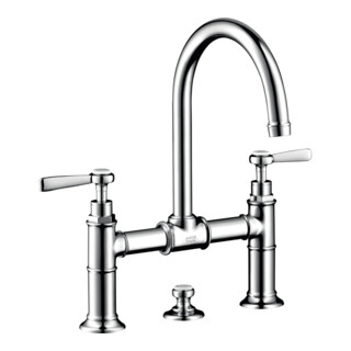 hansgrohe Zwei-Griff-Waschtischarmatur 220 Axor Montreux A 175mm, m Hebelgr., Zugst.Abl.Gar., chr