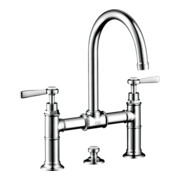 hansgrohe Zwei-Griff-Waschtischarmatur 220 Axor Montreux A 175mm, m Hebelgr., Zugst.Abl.Gar., chr
