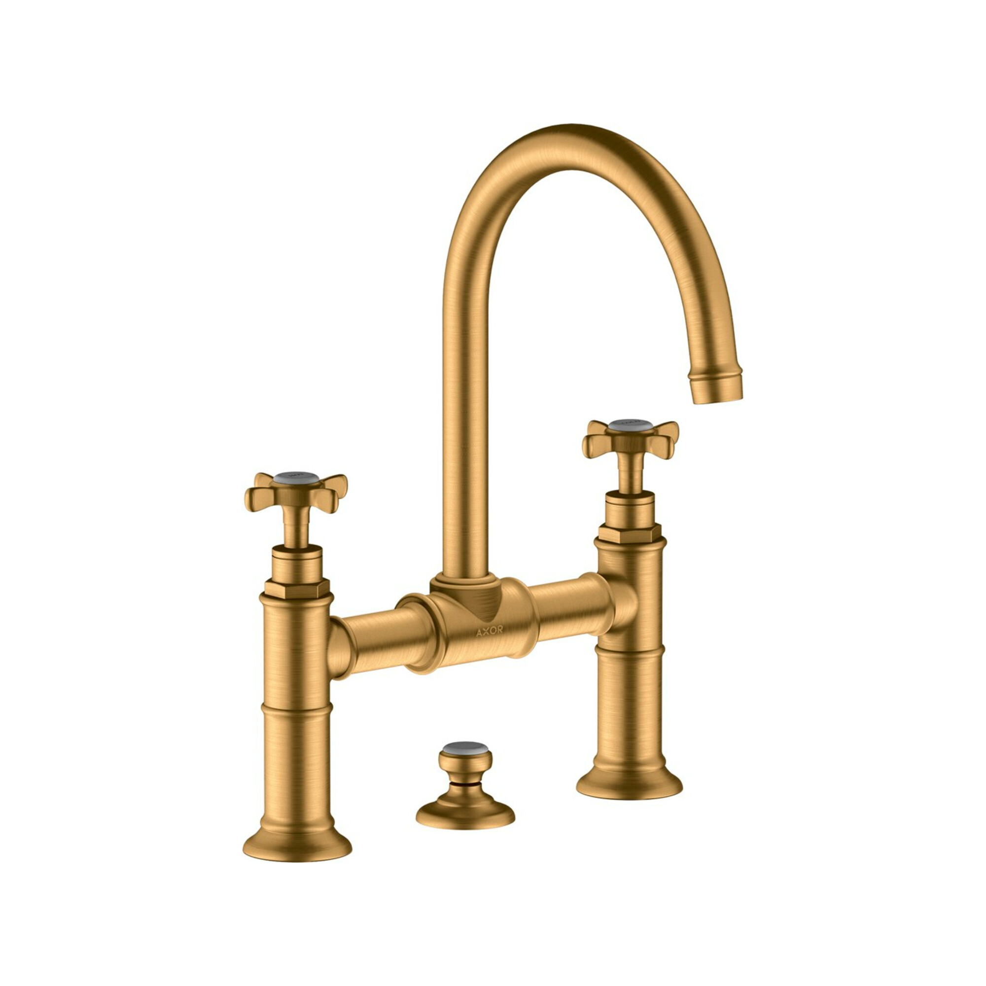 hansgrohe Zwei-Griff-Waschtischarmatur 220 Axor Montreux A 175mm, m Kreuz, ZugstAblGar, b gol opt
