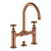 hansgrohe Zwei-Griff-Waschtischarmatur 220 Axor Montreux A 175mm, m Kreuz, ZugstAblGar, b r gol