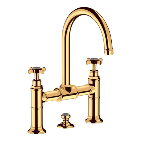 hansgrohe Zwei-Griff-Waschtischarmatur 220 Axor Montreux A 175mm, m Kreuz, ZugstAblGar, po g opt