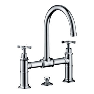 hansgrohe Zwei-Griff-Waschtischarmatur 220 Axor Montreux A 175mm, m Kreuzgr., Zugst.Abl.Gar., chr