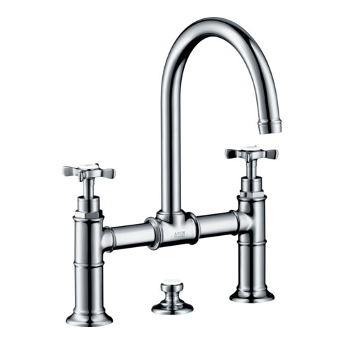 hansgrohe Zwei-Griff-Waschtischarmatur 220 Axor Montreux A 175mm, m Kreuzgr., Zugst.Abl.Gar., chr