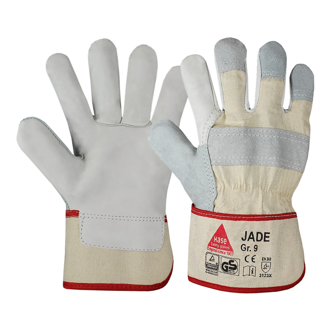 Hase Arbeitshandschuhe Jade Narbenleder