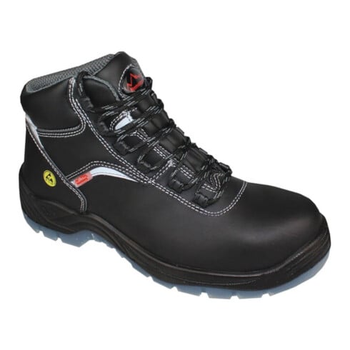 Hase Chaussure de sécurité haute S3 Arona-ESD en cuir bovin, noir