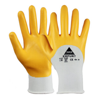 Hase ERFURT, Gant de travail nitrile en polyester/nitrile, taille 6
