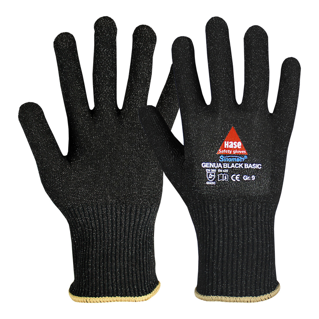 Hase Genua Black Basic Schnittschutzaus Sinomac® Hybridgarn Größe 8