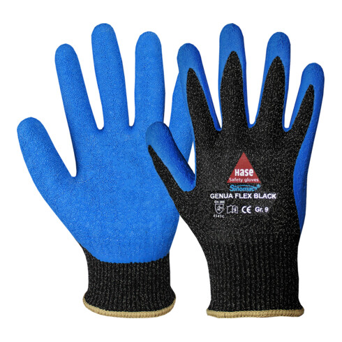 Hase Genua Flex Black Schnittschutzhandschuh aus Sinomac® Hybridgarn Größe 8