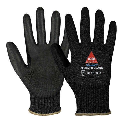 Hase Genua HD Black Schnittschutzhandschuh aus Sinomac® Hybridgarn