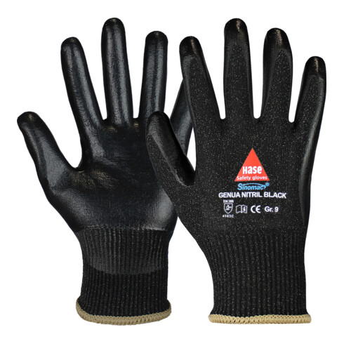 Hase Genua Nitril Black Schnittschutzaus Sinomac® Hybridgarn Größe 11