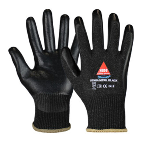 Hase Genua Nitril Black Schnittschutzaus Sinomac® Hybridgarn Größe 9